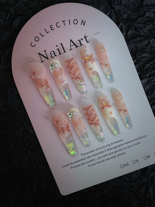 Pink Resin Press-On Nails