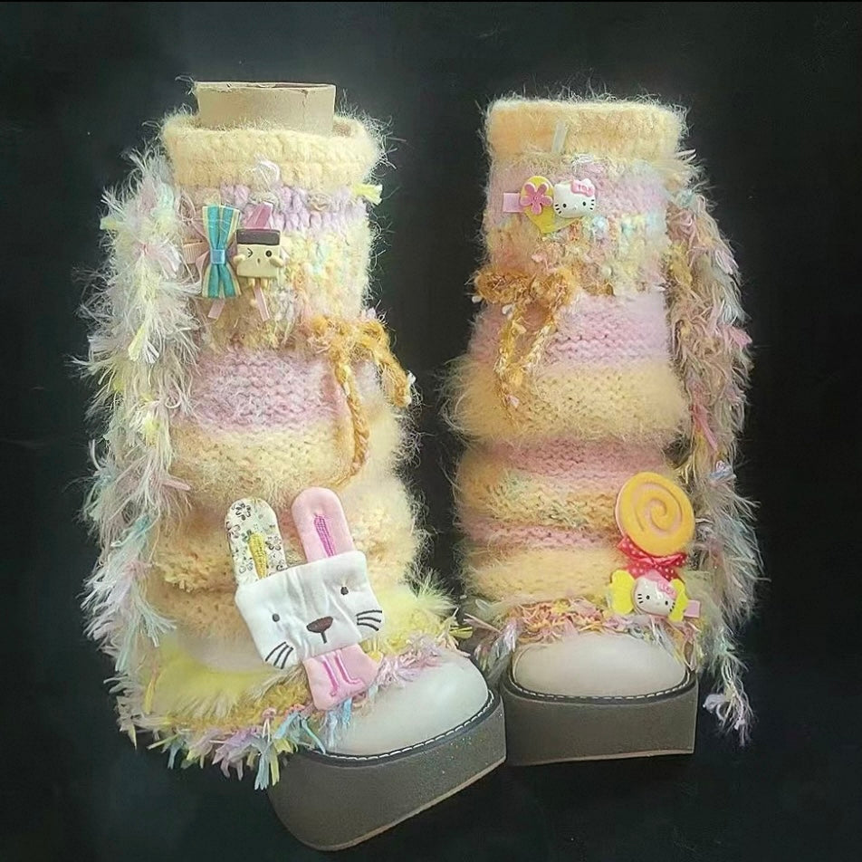 【HandMade】Crocheted Leg warmer—60cm