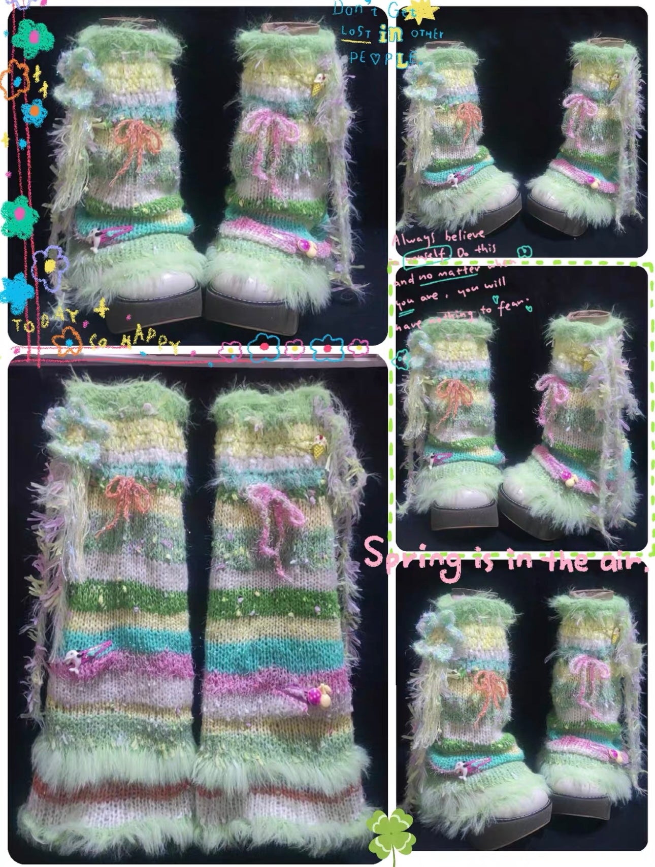【HandMade】Crocheted Leg warmer—60cm