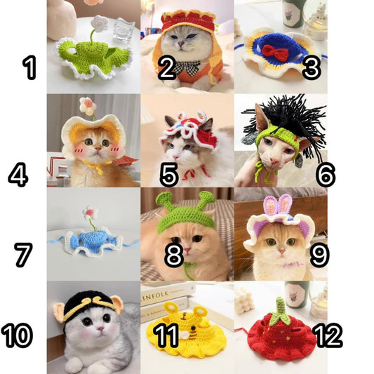 【HandMade】Crocheted  pet hat