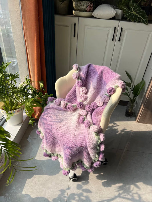 【HandMade】Crocheted Flower Blanket