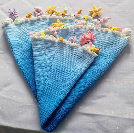 【HandMade】Crocheted Ocean Blanket